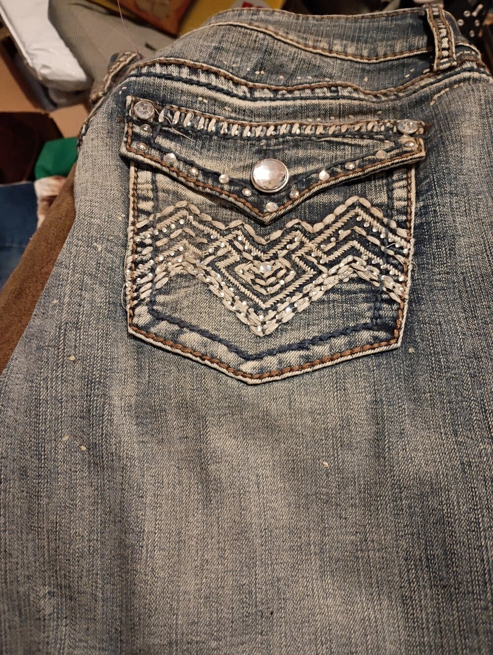 Embellished Light Blue Women's Jeans - Brand